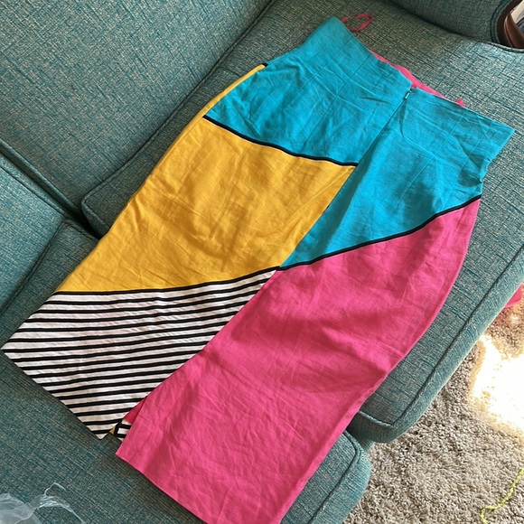 AMAZING IBE 80s Colorblock Avant Garde Guitar Pencil Skirt - Picture 6 of 9